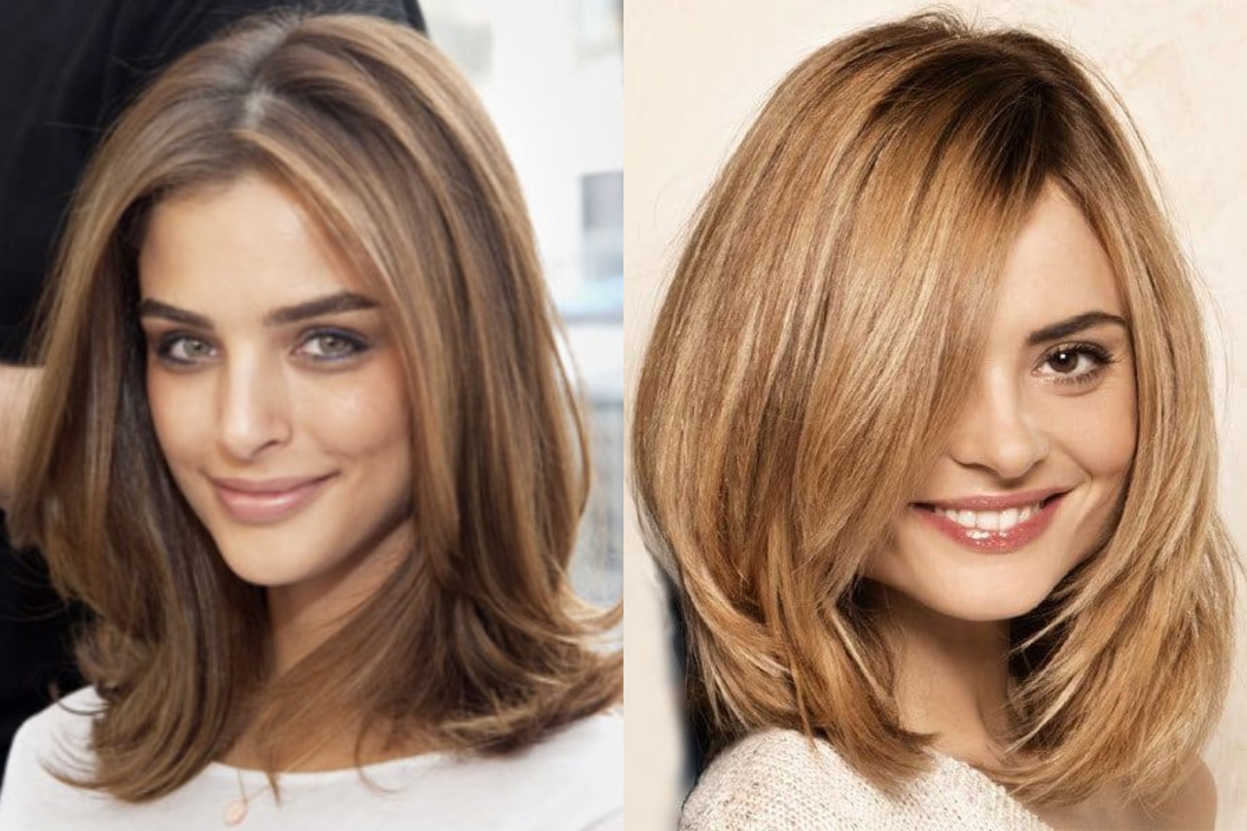 Coiffures pour femmes pour cheveux mi-longs pour un visage rond